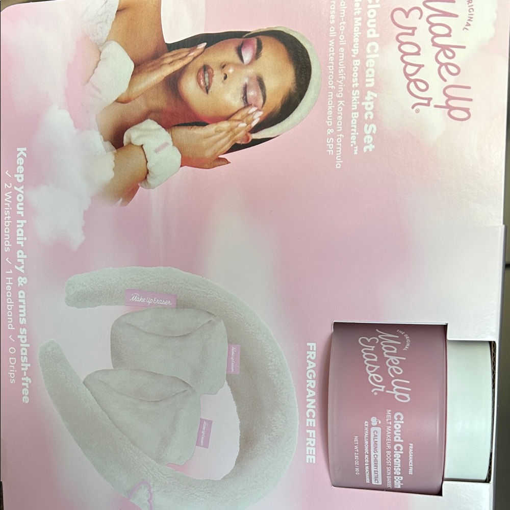 MakeUp Eraser Pink and White Spa Set